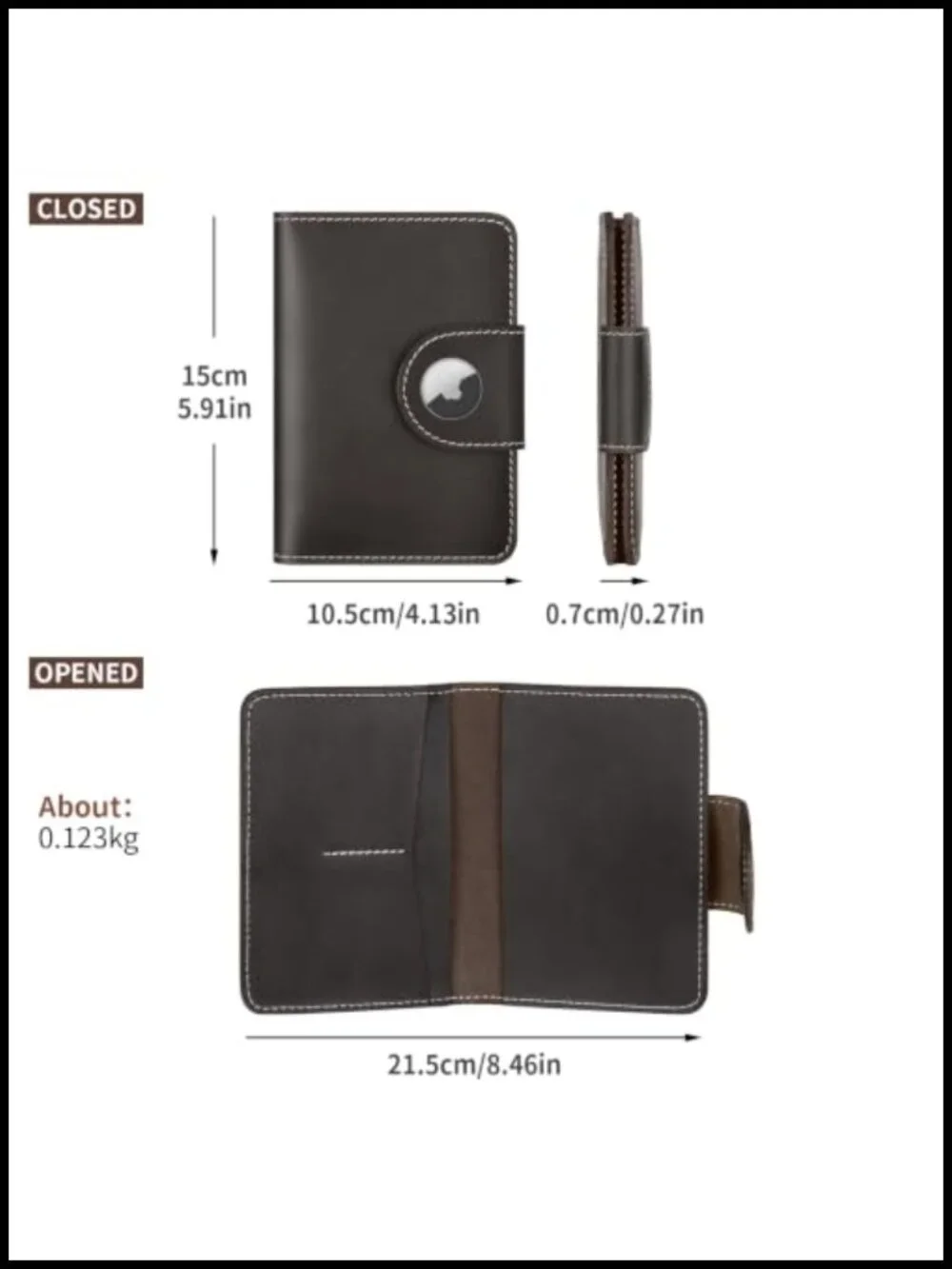Genuine Leather Passport Holder for Men Travel Wallet with Card Slots